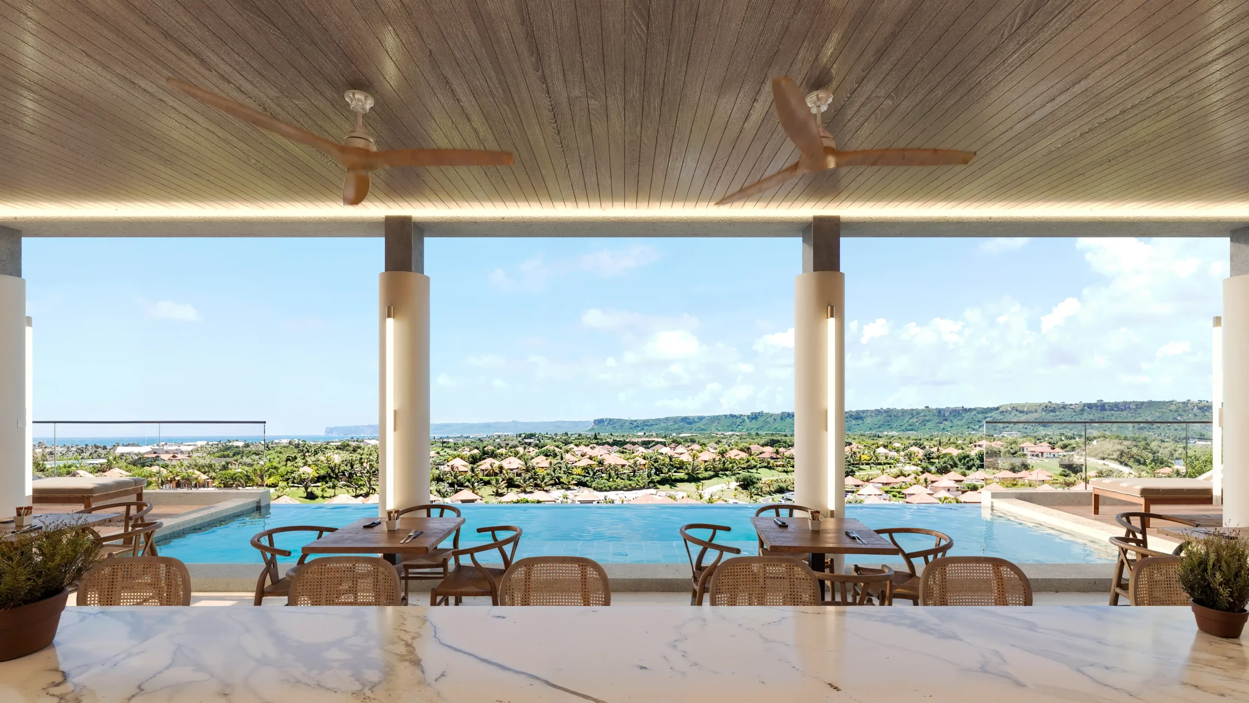 Render arquitectónico del proyecto Elite Cap Cana en República Dominicana, moderno desarrollo residencial de lujo con diseño contemporáneo, balcones amplios y amenidades exclusivas en el corazón de Cap Cana.