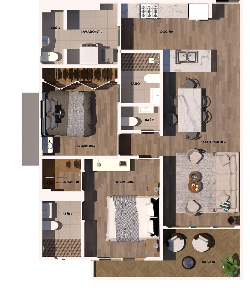 Fotografía 26 · Amplios Aptos. de 2 habitaciones en la Zona Universitaria de Santo Domingo